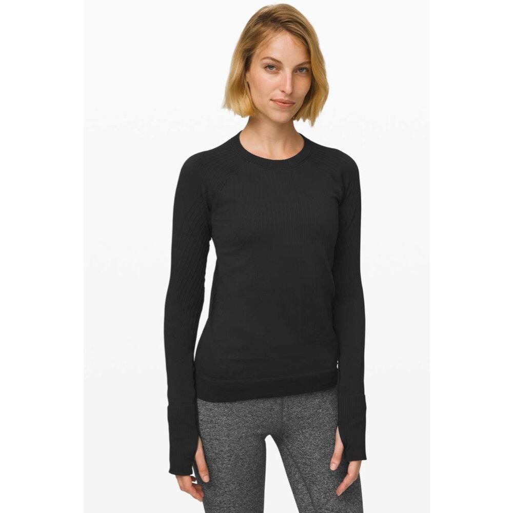 NWT Lululemon Rest Less Pullover BLACK ALPINE WHITE 8